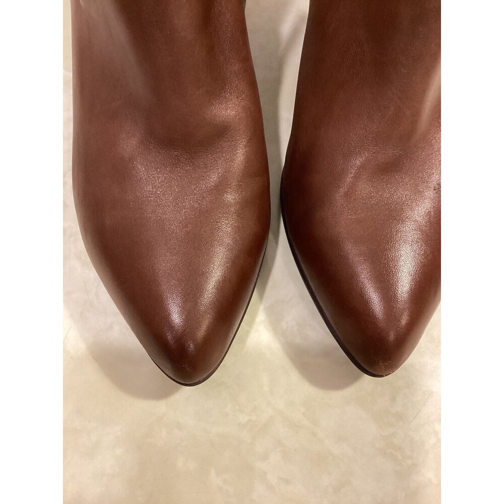 Anne Klein Chelsey Ankle Congac Brown Leather Boots 8.5M - Picture 13 of 15